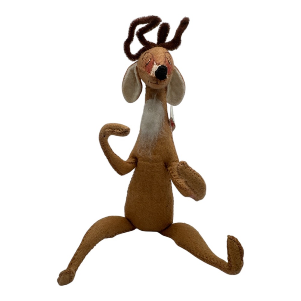 Vintage Annalee 1965 Reindeer Seated Upright with Closed Eyes 7" EUC